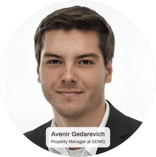 Property Manager at SDMG Property Management, Avenir Gedarevich